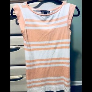 Peach and white striped French connection T-shirt
